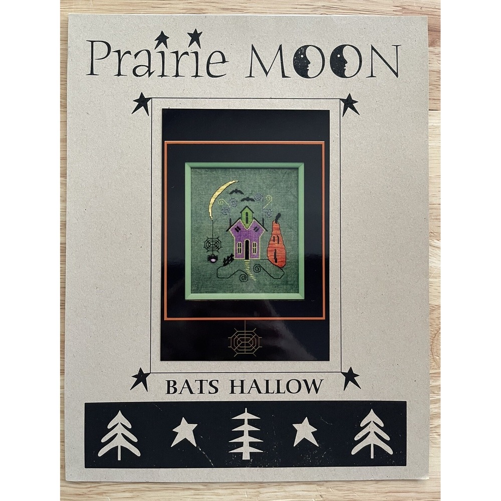 Prairie Moon Bats‎ Hallow Halloween Counted Cross Stitch Pattern